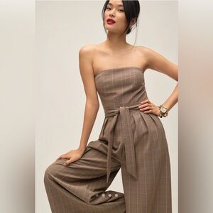 NWT! Anthropologie Corey Lynn Calter Plaid Strapless Jumpsuit - Size Small